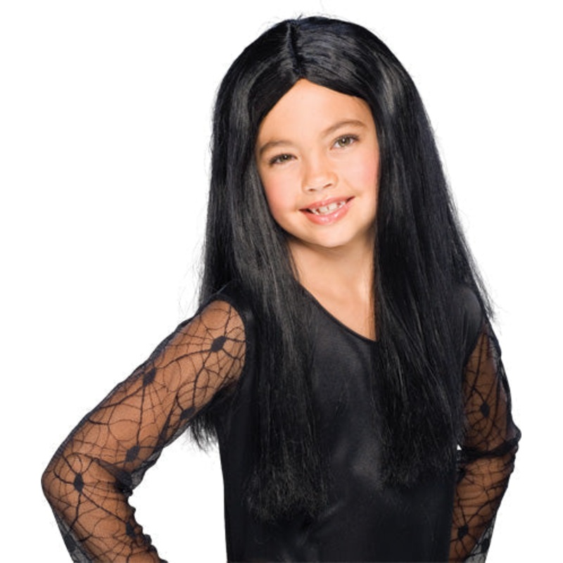 Witch's Long Black Wig for Kids