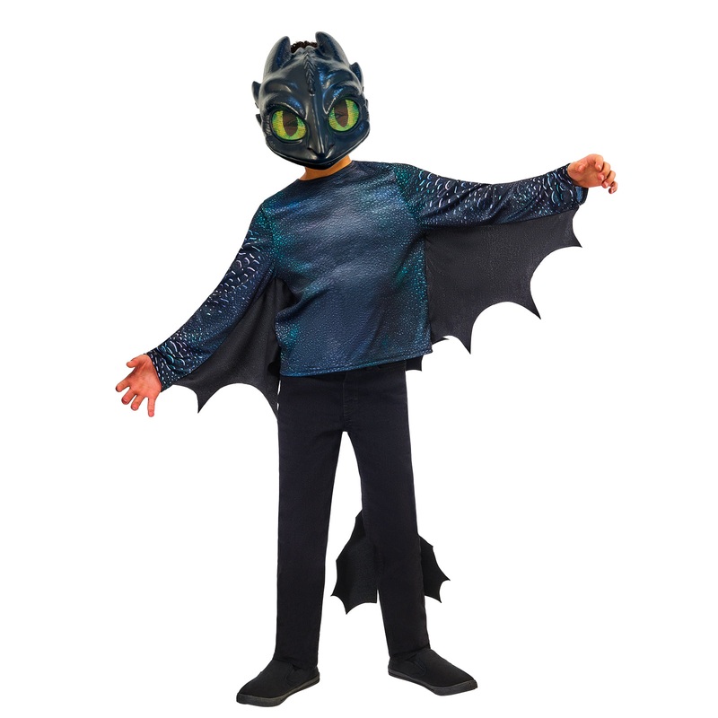 Toothless Night Fury Costume for Kids - How to Train Your Dragon Small (3-5 Yrs)