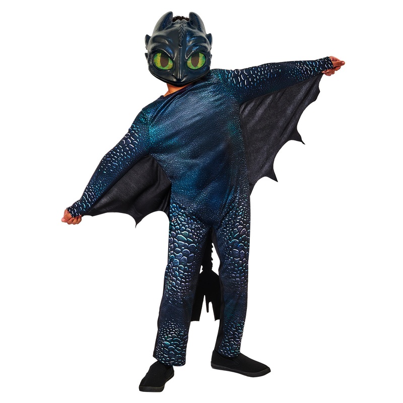 Toothless Night Fury Deluxe Costume for Kids - How to Train Your Dragon Small (3-5 Yrs)