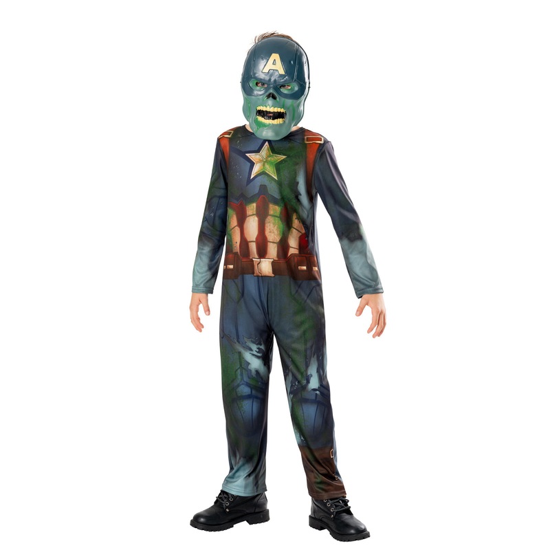 Zombie Captain America Deluxe Costume for Kids - Marvel What If? Small (3-4 Yrs)