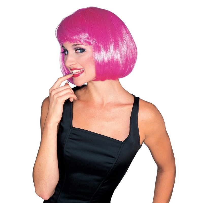 Supermodel Hot Pink Bob Wig for Adults