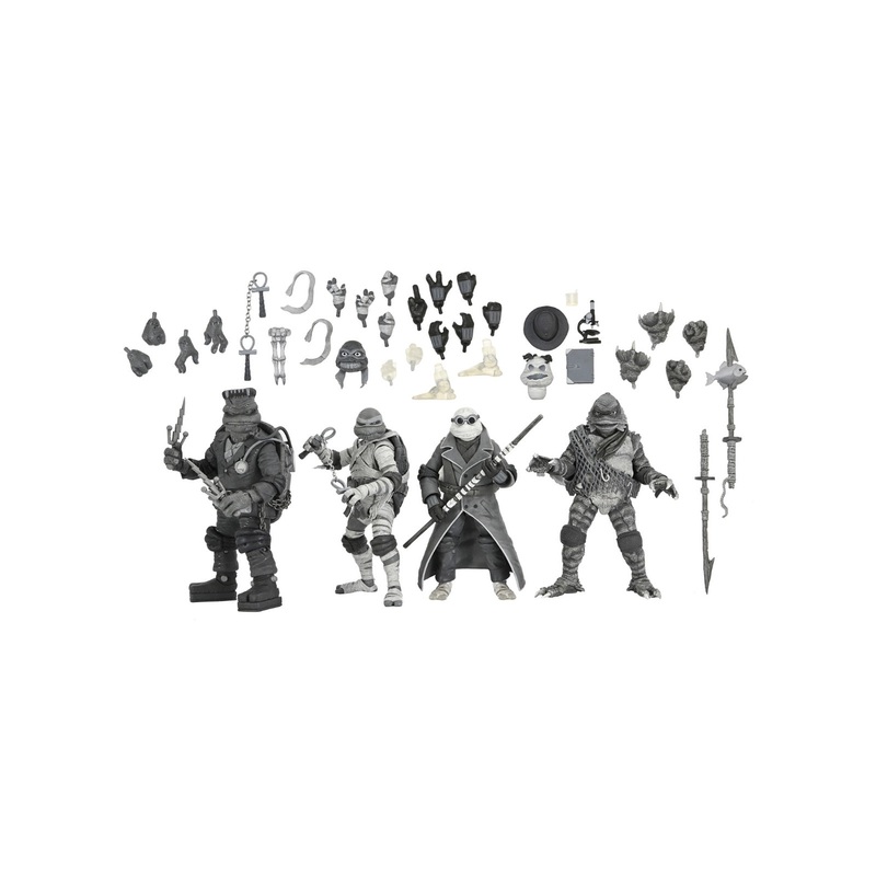 Turtles Black & White 4-Pack - 7" Action Figures - Teenage Mutant Ninja Turtles x Universal Monsters - NECA Collectibles